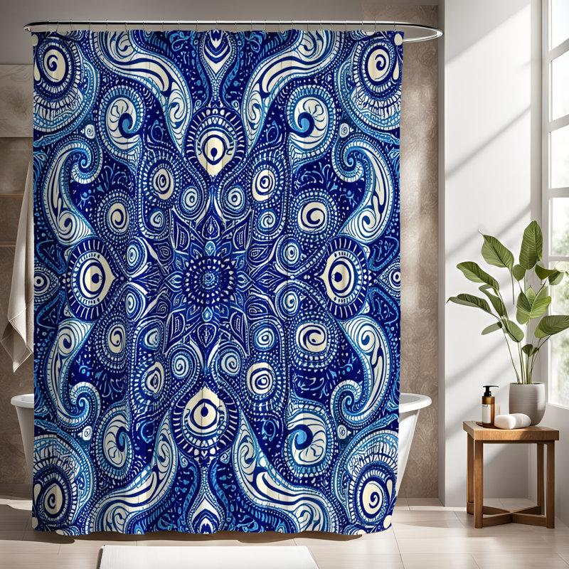 Shower Curtain w/ Bathmat, 72"H x 70"W