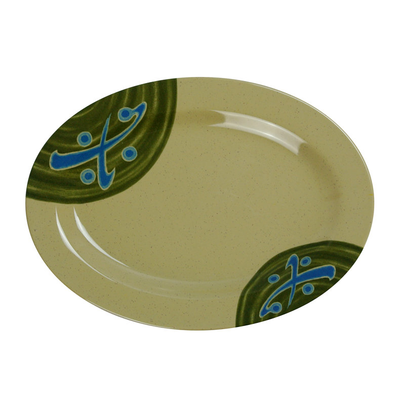 Japanese Oval Melamine Dinner Plate