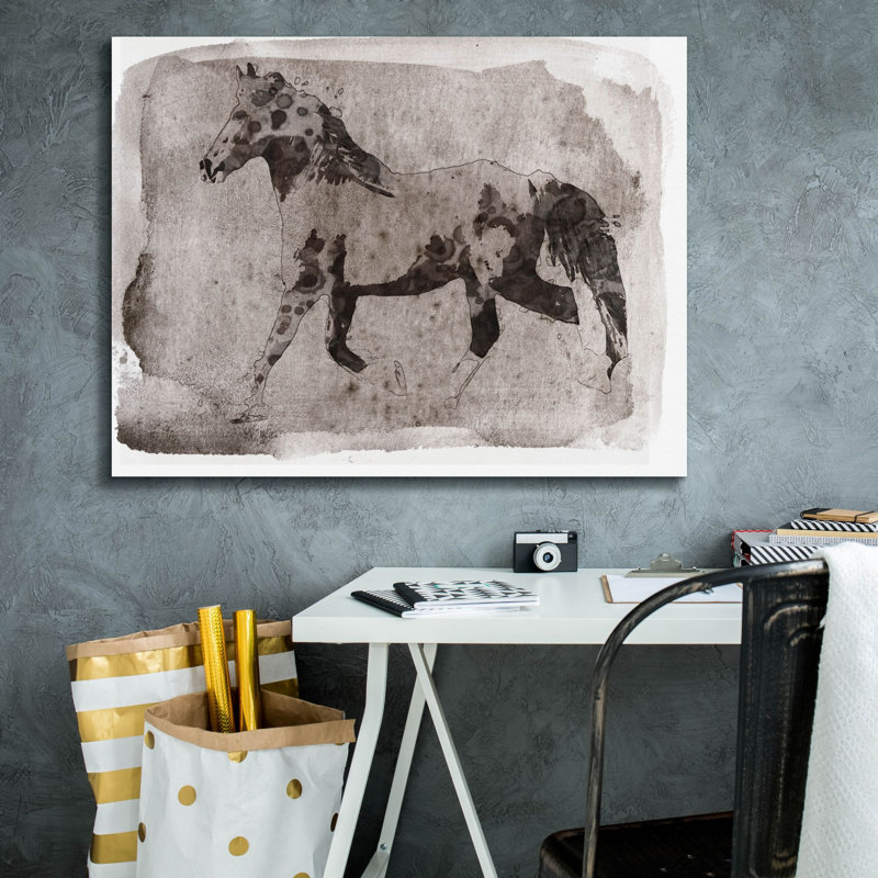 «Dark Brown Horse Run» par Irena Orlov, art mural sur toile, H 26 po x l 34 po x P 1,5 po