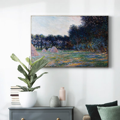 Prairie avec des meules de foin près de Giverny, 1885, toile tendue avec châssis