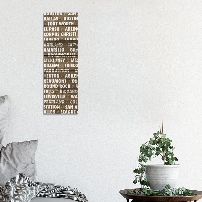 Texas Wood Type by Dan Meneely - Wrapped Canvas Print