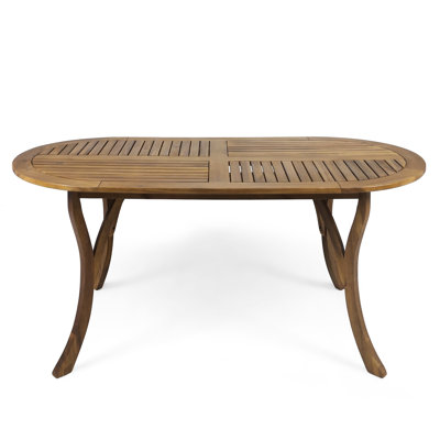 Table de salle à manger d'extérieur en bois 70 po avec une finition subtile et élégante pour l'extérieur
