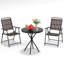 Ensemble de patio 3 pièces brun, chaises pliantes en métal et table d'appoint en verre-1536714246