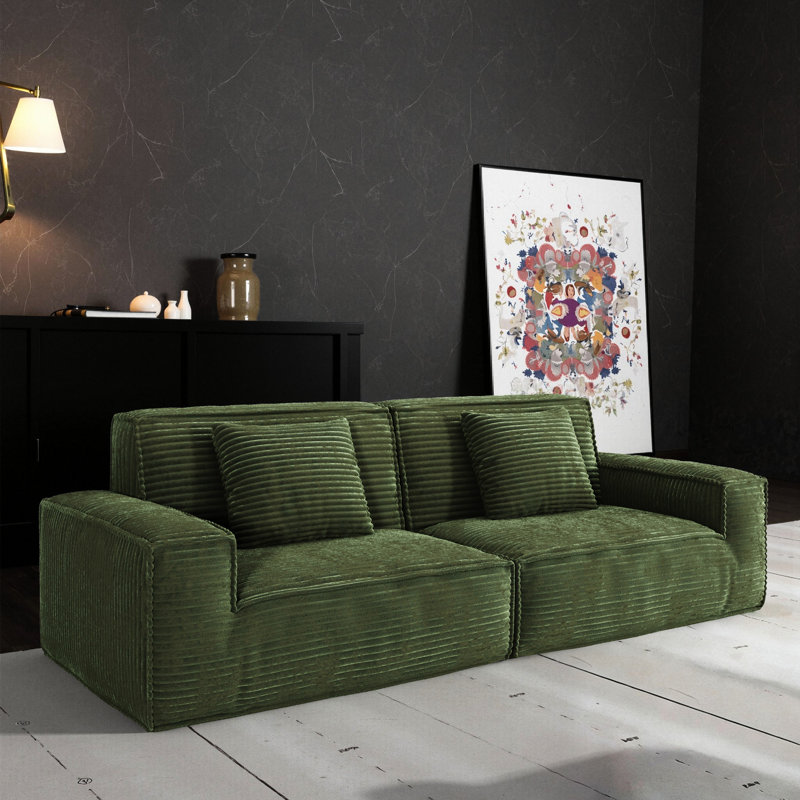 Tissu à rayures de 106,3 pouces de large, microfibre moderne à 3 places avec compression sous vide, doux au toucher, idéal pour la chambre à coucher et la chambre d'amis. Grande compression confortable sans assemblage, multifonctionnel