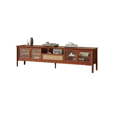 French retro solid wood style TV stand