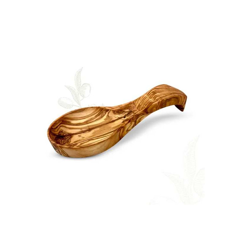 Repose-cuillère en bois d'olivier