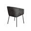 Ensemble de (2) chaises de salle à manger Avery en velours gris texturé avec pieds en métal noir-115685995