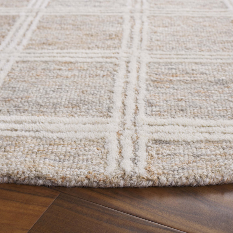 Tapis en laine et coton écossais touffeté à la main Scottsbluff Pine, Rond 6 po