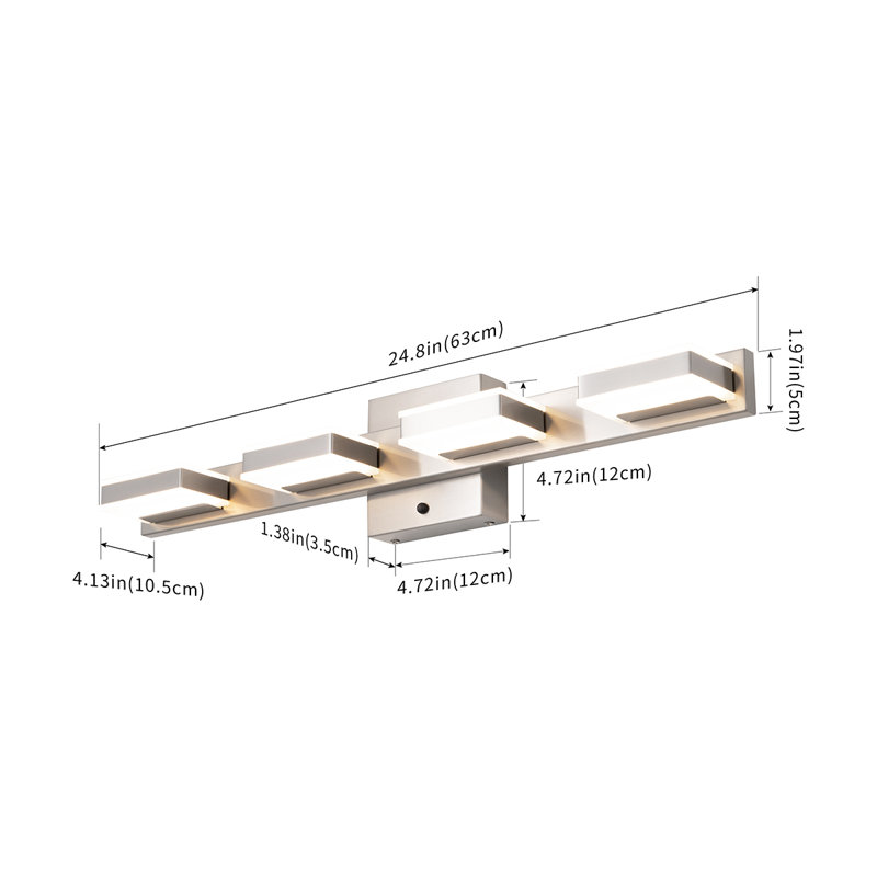 Charnessa Dimmable LED Vanity Light 3000K/4000K/5000K CCT Adjustable, Brushed Nickel, 4