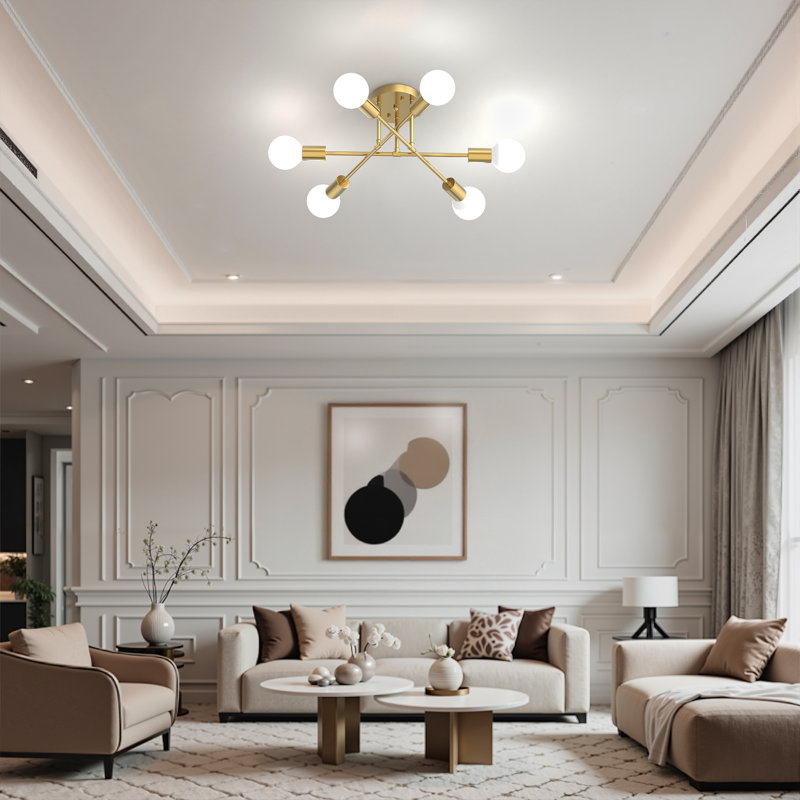 Flush Mount  Ceiling Light, Gold