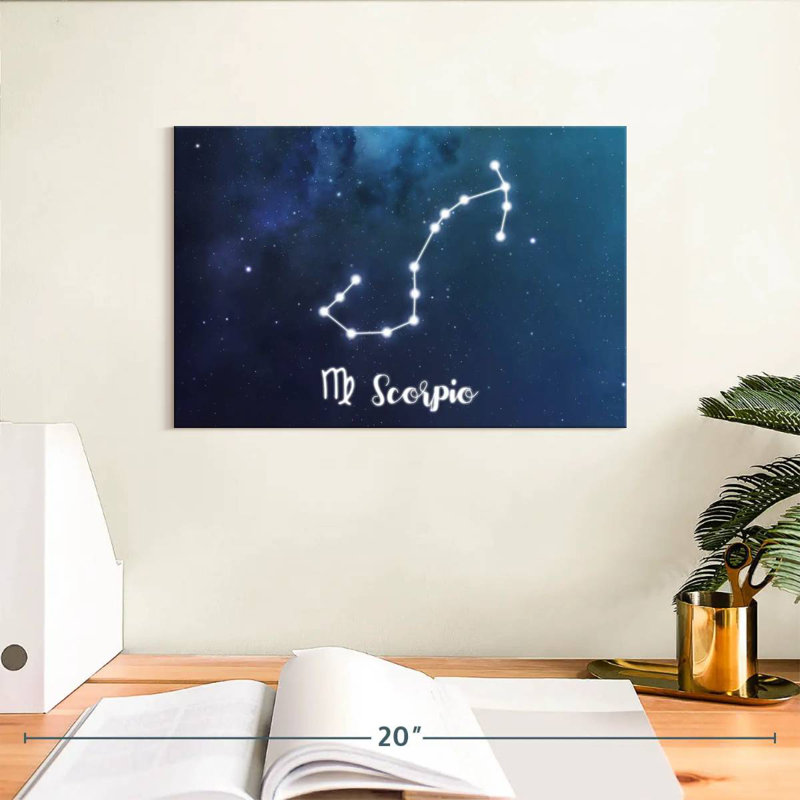 Constellation du zodiaque Adella Scorpio, H 8 po x l 12 po