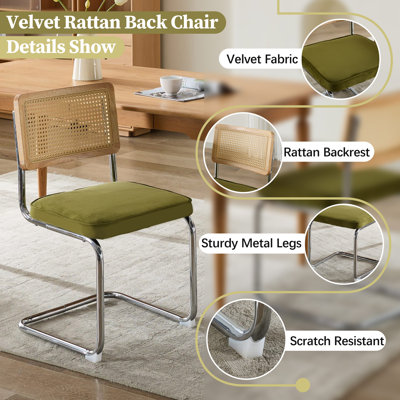 Modern Kitchen Table with Velvet Dining Chairs