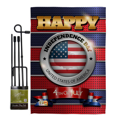 Inness Double Sided 18.50'' H x 13'' W Polyester Independence Day Flag Set