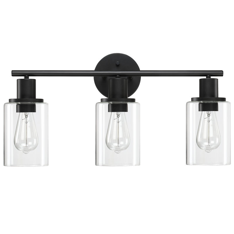 Ashod 3-Light Dimmable Matte Black Vanity Light