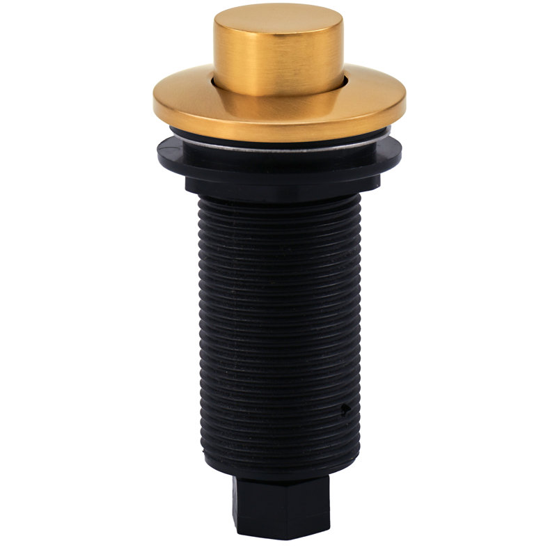 Sink Top Waste Disposal Air Switch and Dual Outlet Control Box, Raised Button, Brushed Bronze