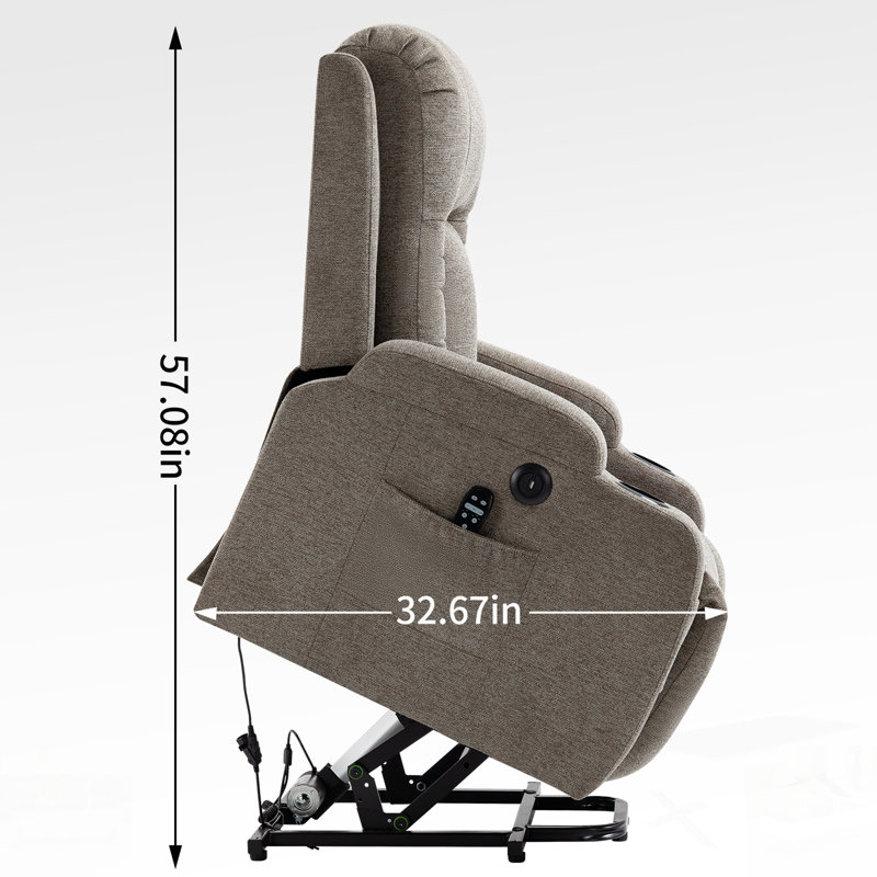Fauteuil inclinable électrique à moteur Infinity Position pour personnes âgées, très résistant avec massage par vibration à 8 points, chauffage lombaire et port de charge USB
