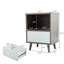 Grey Bedroom Bedside Table With Attractive Storage Feature Fashion Cabinet Drawer And Compartment