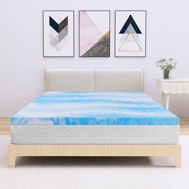 Bodipedic 4-Inch Gel-Infused Memory Foam Mattress Topper, Blue, King