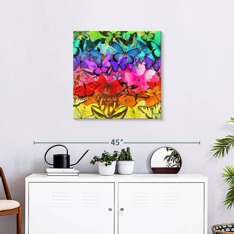 Brampt Rainbow Of Butterflies, 24" H x 24" W