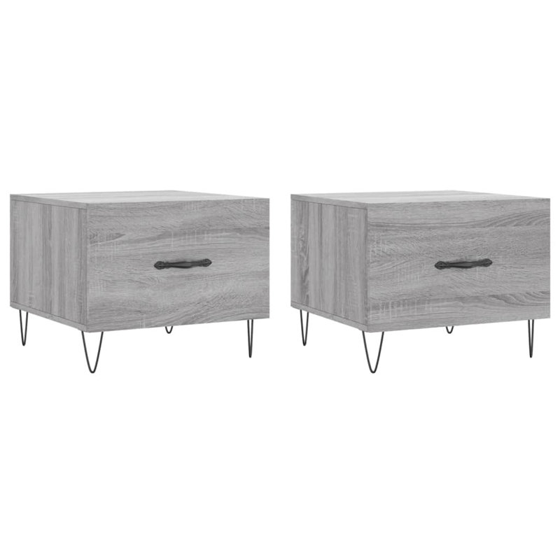 Four Leg Coffee Table with Storage, grey sonoma