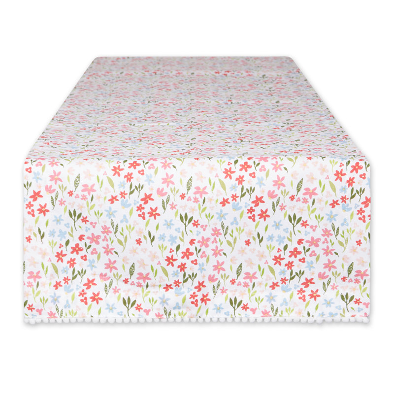 SWEET FLOWERS PRINTED TABLE RUNNER 14X108, 14" x 108"