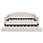 Lit de jour double capitonné capitonné avec lit gigogne simple, canapé-lit en tissu de lin pour le salon ou la chambre d'amis, beige