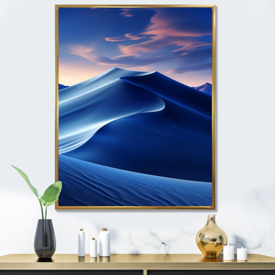 «Blue Nocturnal Desert Dunes V» - art mural désert