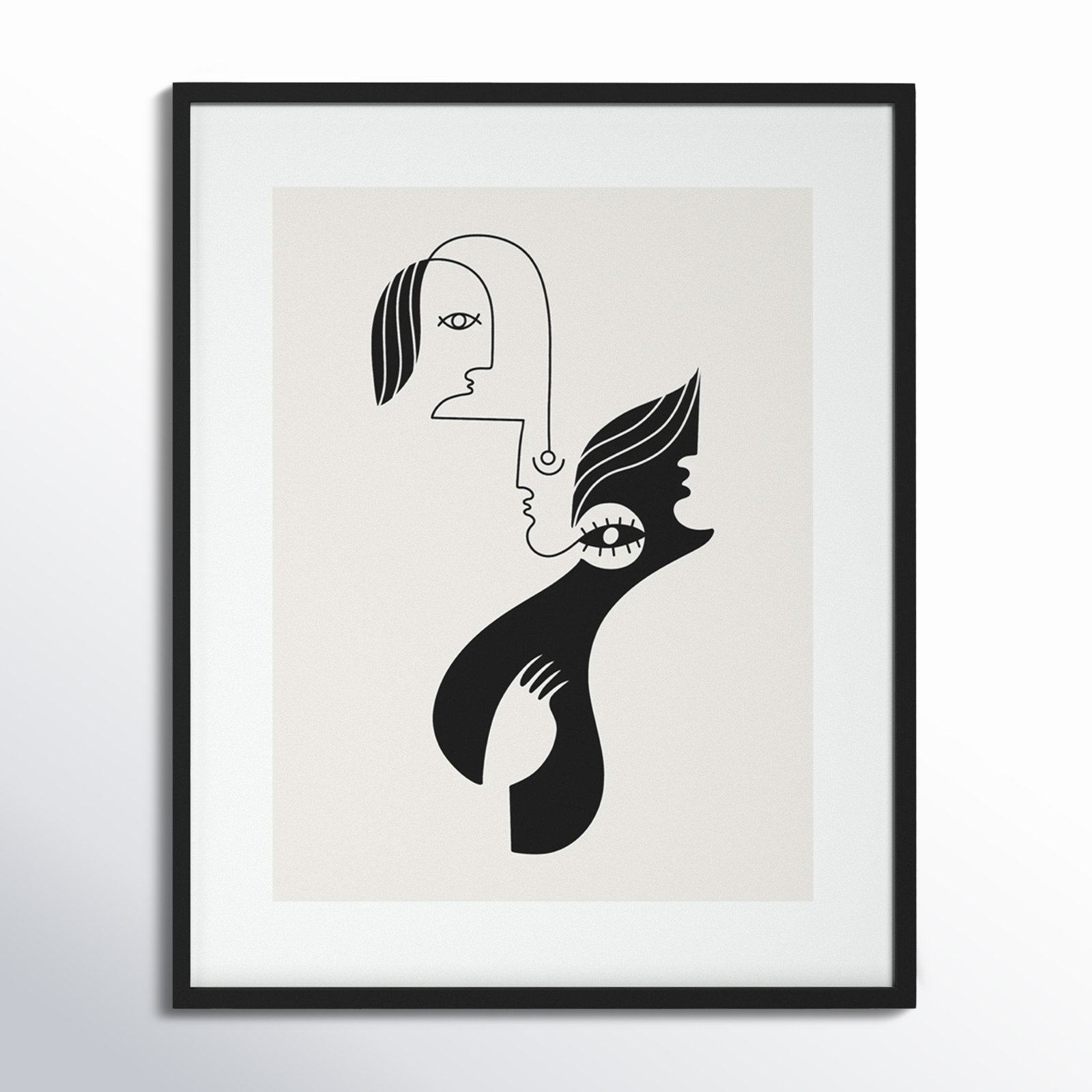 Past Life by Shatha Al Dafai, 41.38" H x 33.38" W x 0.875" D, Noir Black Framed