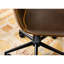 Chaise de bureau en similicuir brun antique - pivotant sur 360 °, relevage pneumatique, revêtement confortable, structure en acier noir mat pour la structure