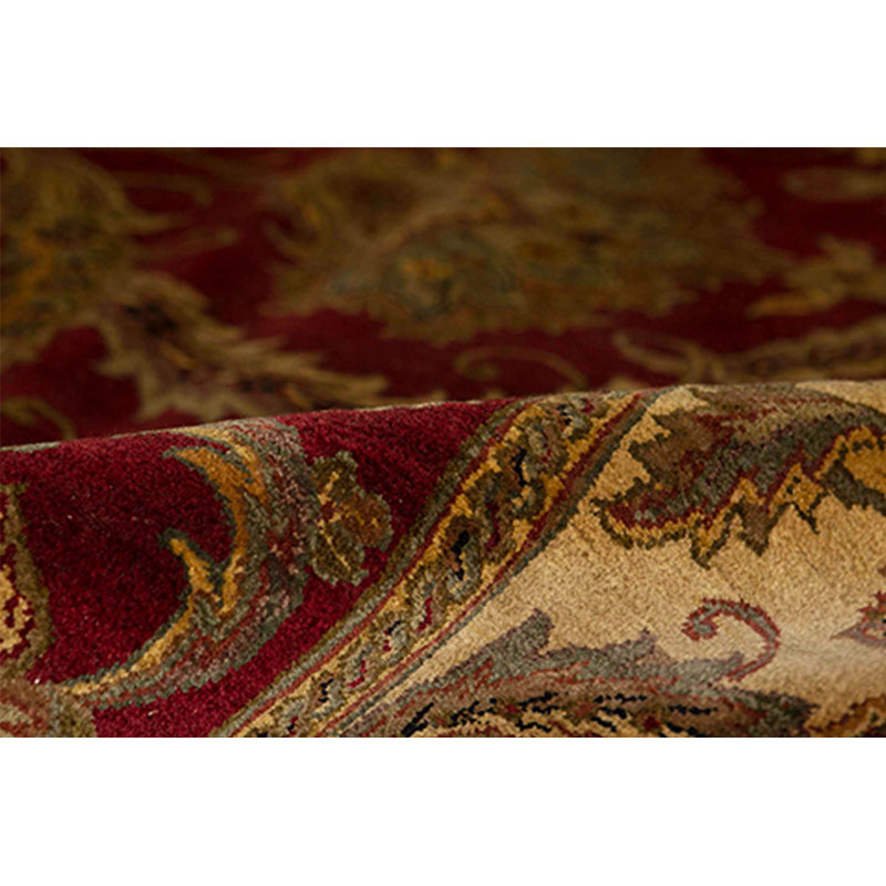 Trinity Wool Oriental Area Rug in Red/Gold/Army