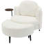 Fauteuil simple, table d'appoint une pièce, avec repose-pieds en forme de présent, repose-pieds mobile, appui-tête amovible, accoudoirs enveloppants-156274077