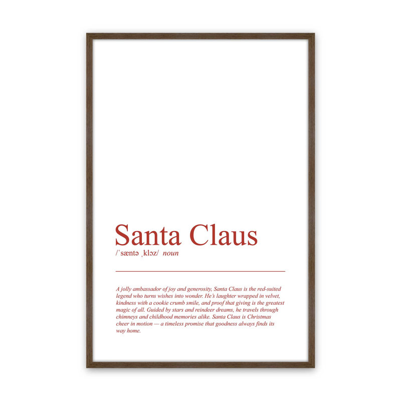 «Simply Santa», reproduction d'art, Noyer, 18 po x 24 po