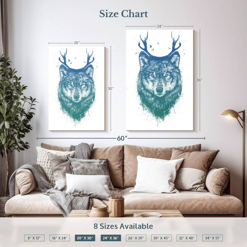 Brampt Deer Wolf, 30" H x 20" W