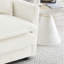 Fauteuil en chenille avec - Idéal pour le salon et la chambre à coucher en blanc, structure moderne en bois massif, tissu blanc respirant