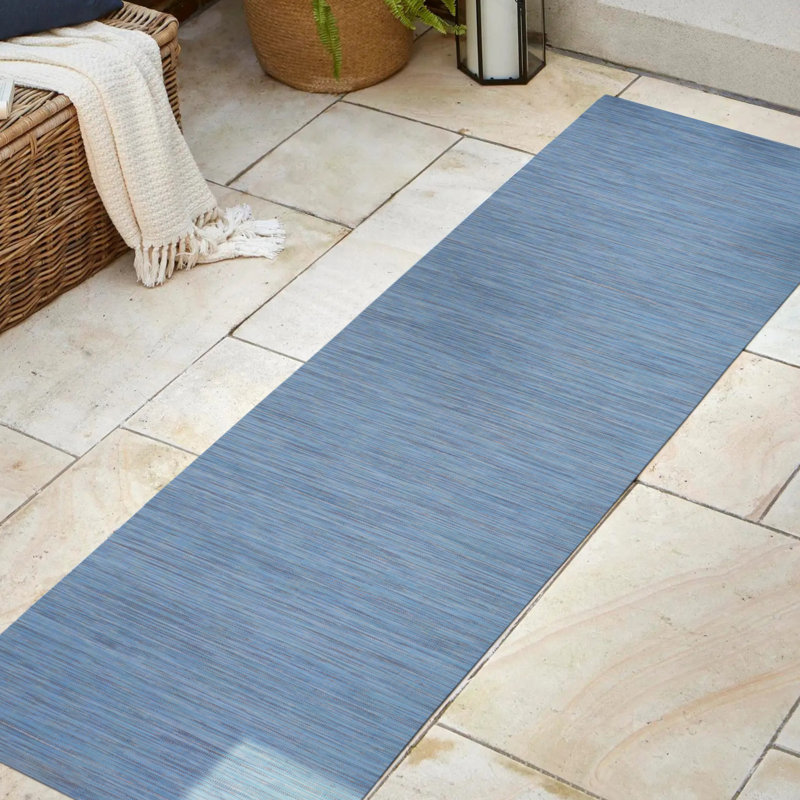 Tapis intérieur / extérieur bleu Amidon, Rectangulaire 3 pi x 5 pi