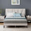 Beda Upholstered Bed Frame with Padded Tufted Headboard-1224601637-1224601638
