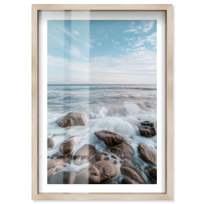 «Rocky Beach Dynamics Shadowbox Print Coastal Art Prints» par Notoriart, H 46 po x l 31 po, Crème, crème