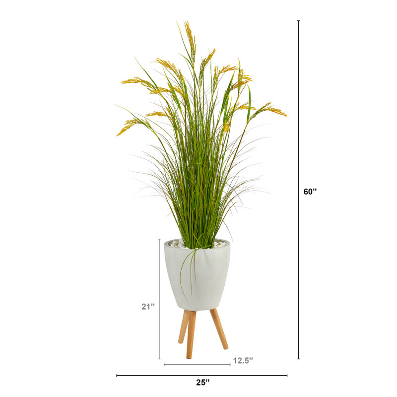 60'' Faux Wheat Plant in Clay Planter
