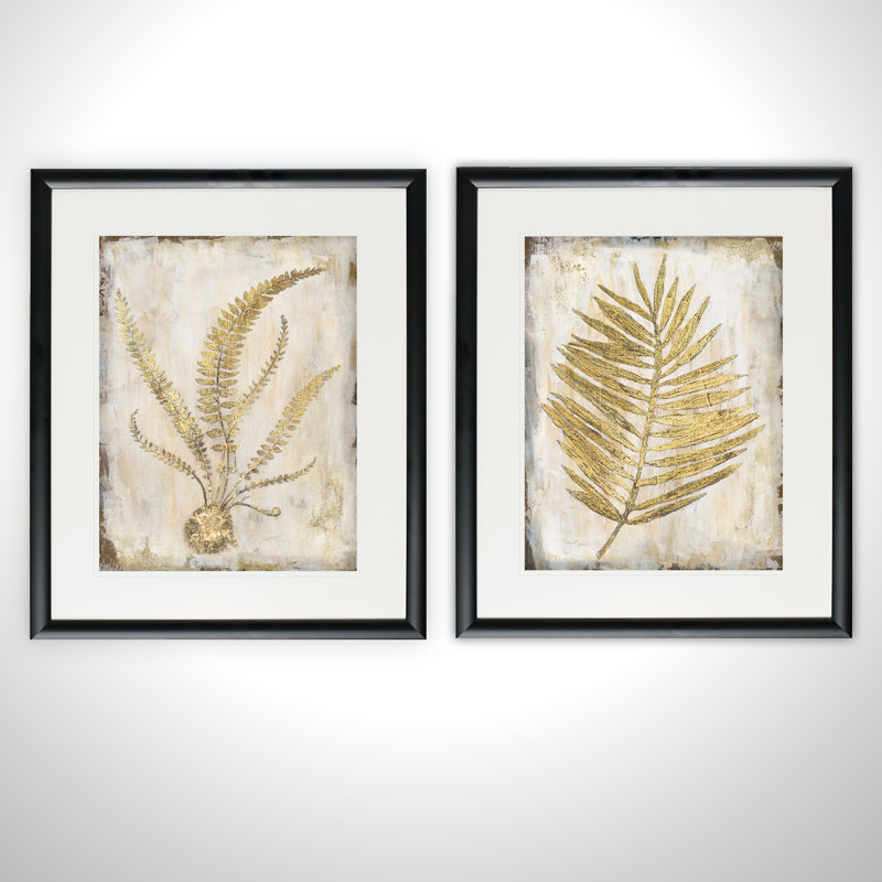 " Venetian Frond " 2 - Pieces, Black Framed