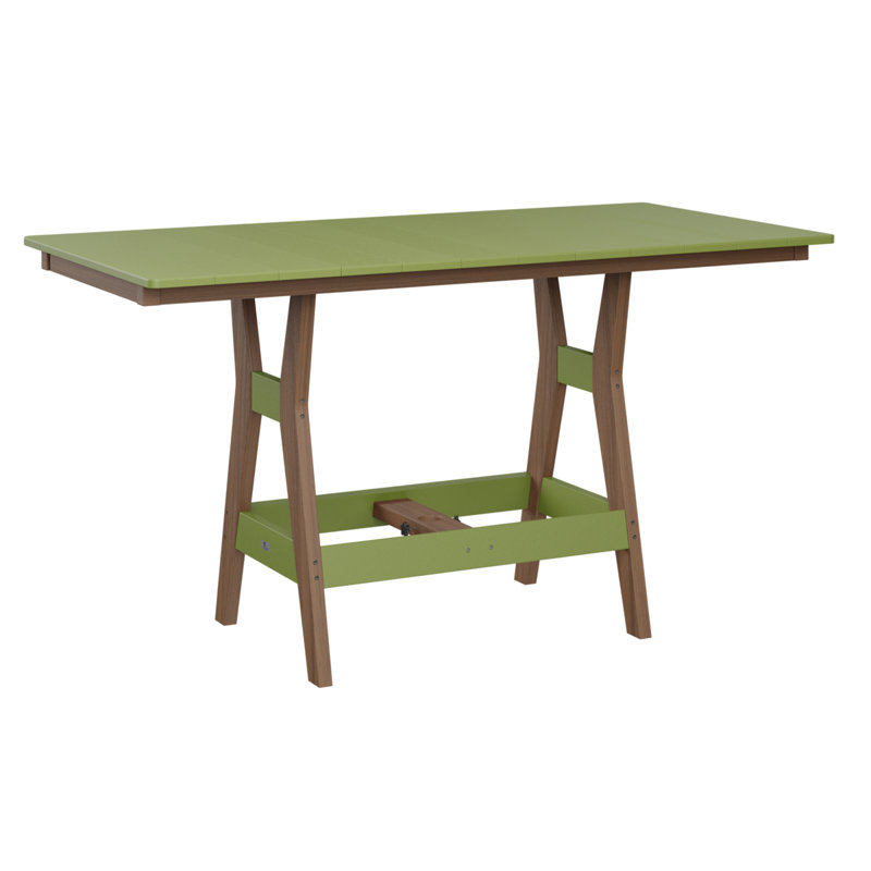 Table de salle à manger rectangulaire 66 po Berlin Gardens Harbor, Vert kiwi, Acajou antique, H 30,37 po x l 66 po x P 33 po