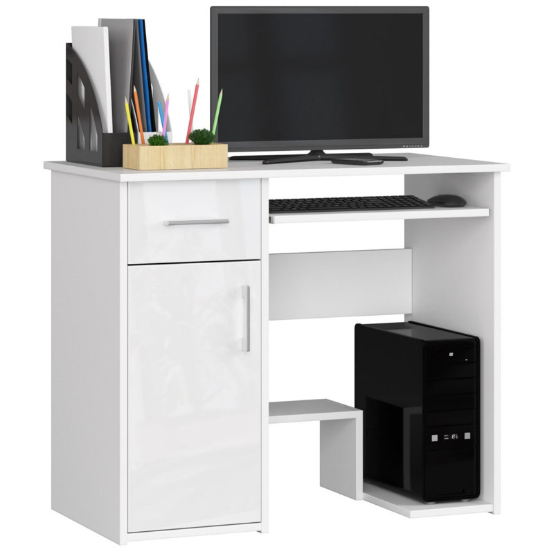 Eldrida Computer Desk, Gloss White