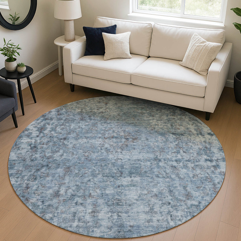 Tapis intérieur / extérieur bleu Felissae, 8 pi x 8 pi