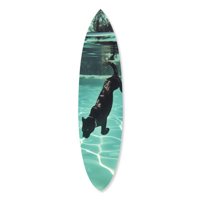 Panther Swim Surfboard Animals Acrylic by Oliver Gal