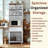 Kitchen Cabinet 23.6 inch Wide Freestanding China Display Hutch with Storage, Microwave Shelf and Utensil Drawer,-116087338