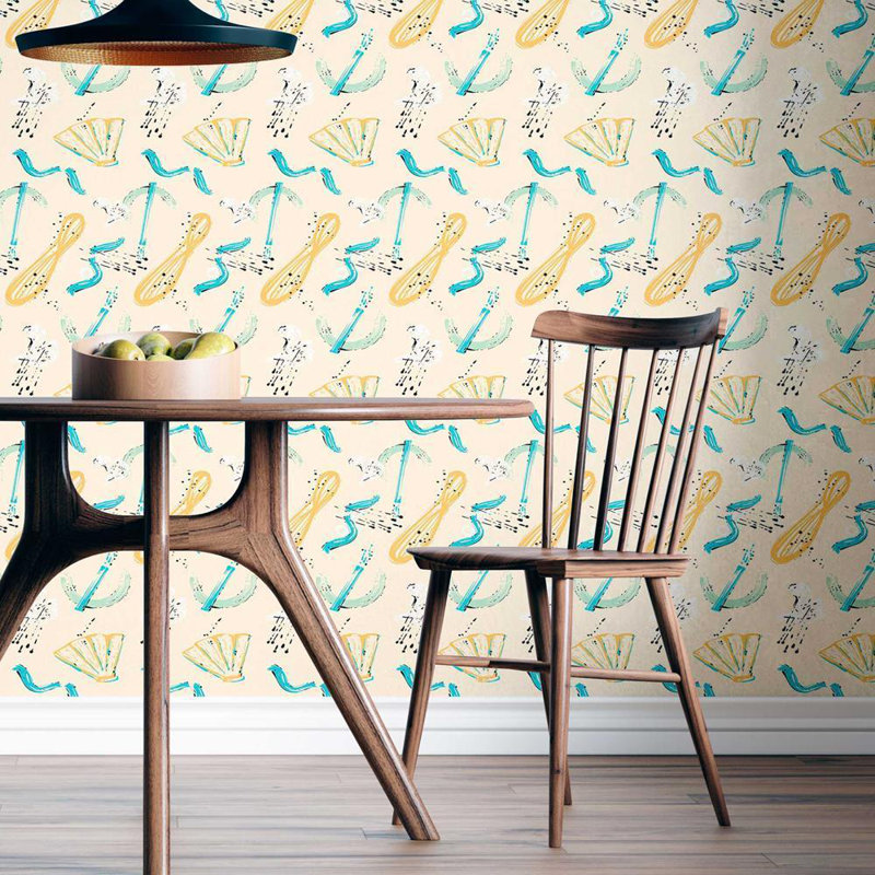 Abstract Dashed Peel & Stick Wallpaper N08155