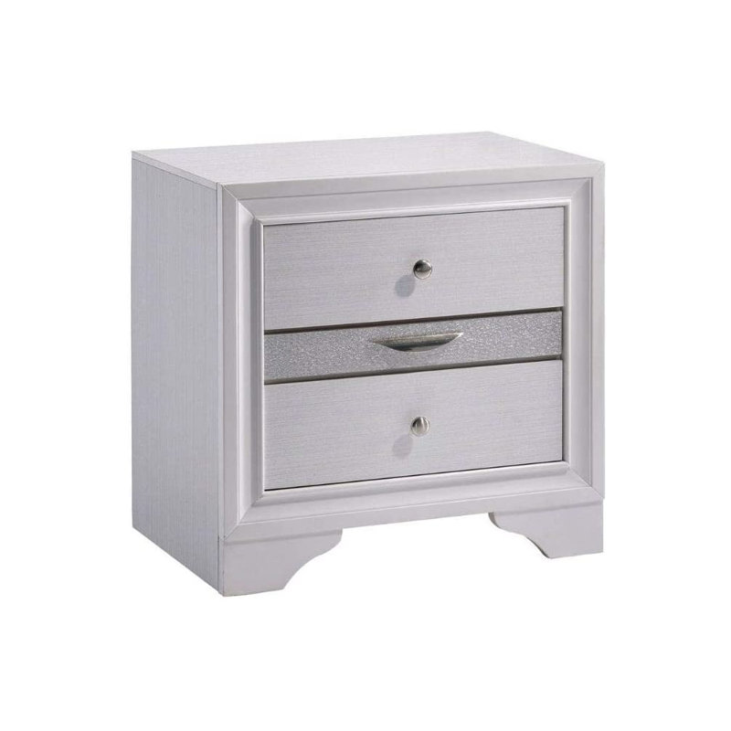 Table de chevet 2 tiroirs Duchene, Blanc