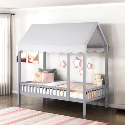 Platform Bed Canopy Fabric Shed Cover Wooden Modern Bedroom Furniture 1Pc