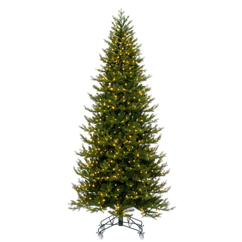 Artificial Fir Christmas Tree with Lights, 6.5', Clear/White
