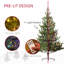 Arbre de Noël artificiel pré-éclairé, cèdre réaliste clairsemé avec lumières et pointes bicolores à DEL, assemblage facile, arbre de Noël à charnières pour les vacances de bureau à domicile, vert