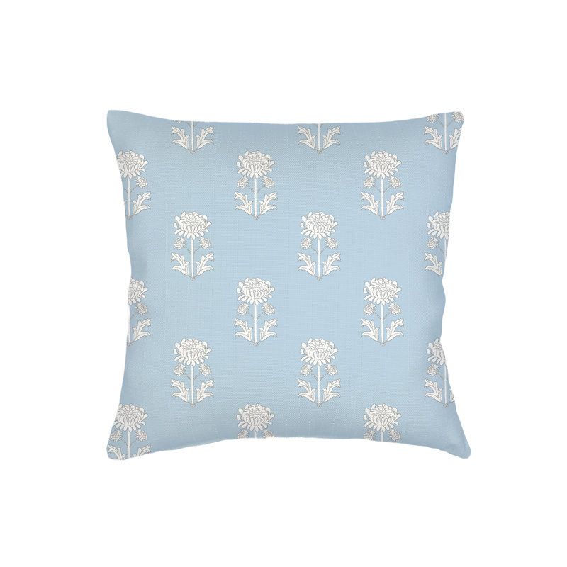 Oreiller bleu en lin 26 x 26, Blue, Square 26", Polyester